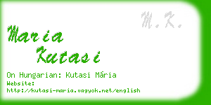 maria kutasi business card